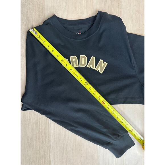 Jordan Super Crop Long - Sleeve Graphic Black T-Shirt - Size S - Picture 5 of 8